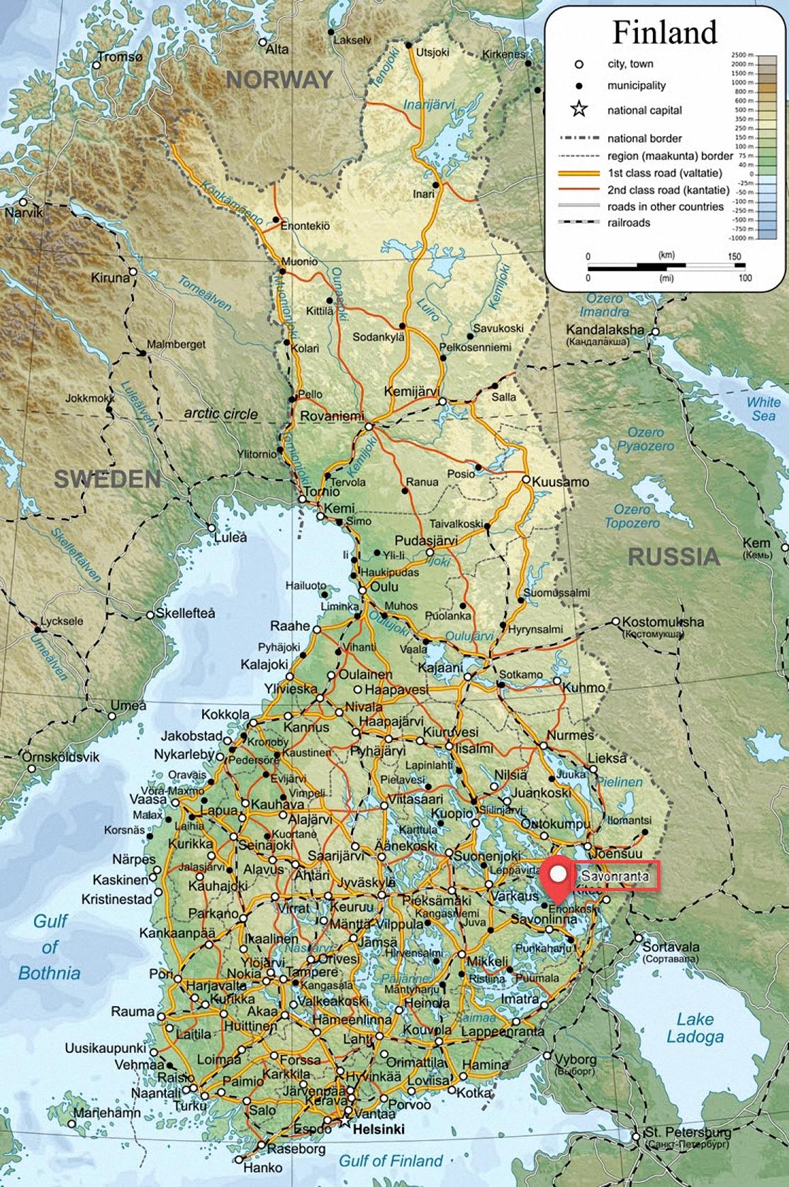 map of finland